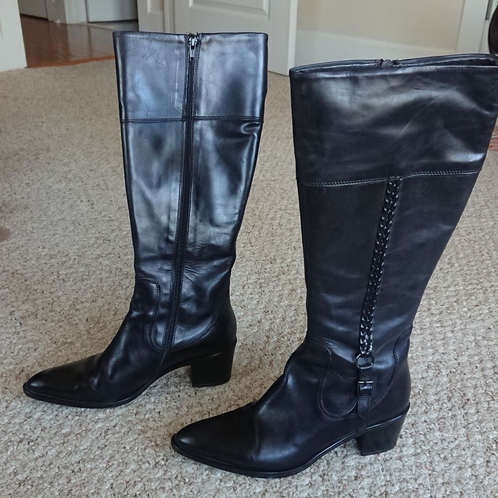 Tremp Italian Black Leather Boots size 8